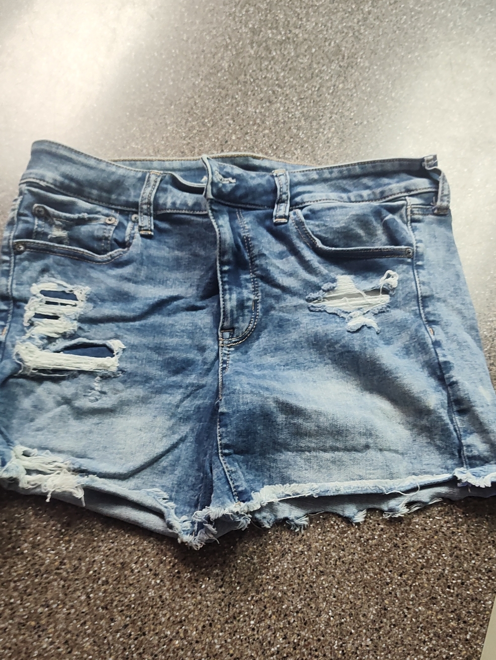 American Eagle Outfitters Distressed Light Blue Denim Cutoff Shorts